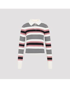 Celine Cotton Polo Sweater - White