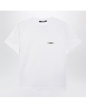Jacquemus Fitted T-Shirt With Grosgrain Logo - White