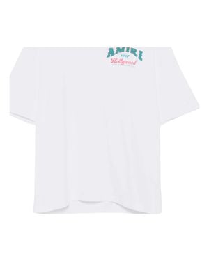 Amiri Crewneck T-Shirt With Seasonal Logo Graphics - White