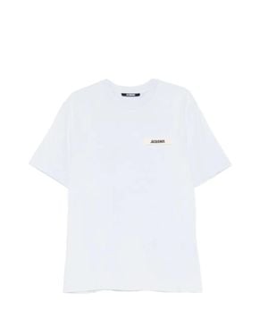 Jacquemus Cotton Logo T-Shirt With Distressed Neck For - White