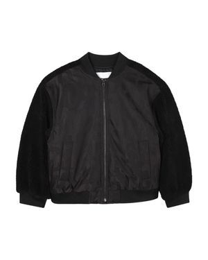 Marc Jacobs Front Zip Jacket With Tonal Logo And Ribbed Cuffs - Black
