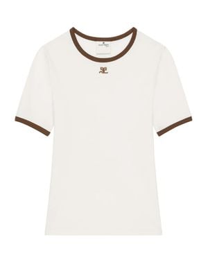 Courreges T-Shirt With Contrasting Trim - White