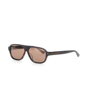 Emporio Armani Oval-Lens Acetate Sunglasses With Logo Temple - Brown