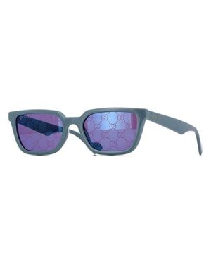 Gucci Gg Pattern Mirror Sunglasses - Blue