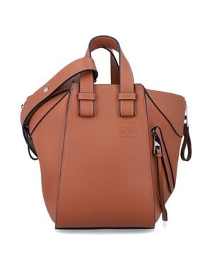 Loewe Compact Leather Hammock Bag - Brown