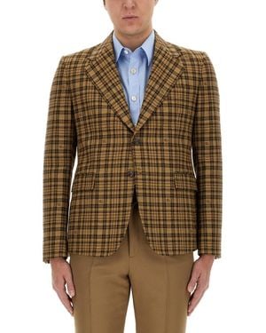 Gucci Jacket With Double G - Brown
