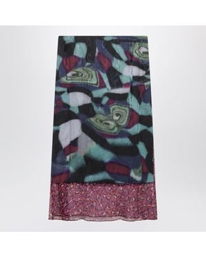 Dries Van Noten Multicolored Silkblend Print Skirt