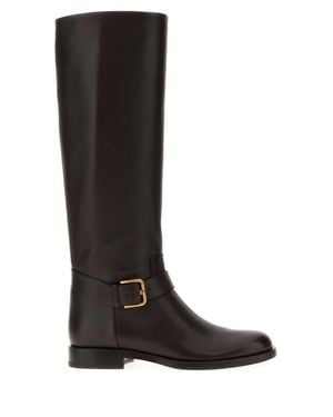 Dolce & Gabbana Dolce & Gabbana Chocolate Leather Boots - Black