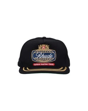 Rhude 100% Cotton Logo Hat - Black