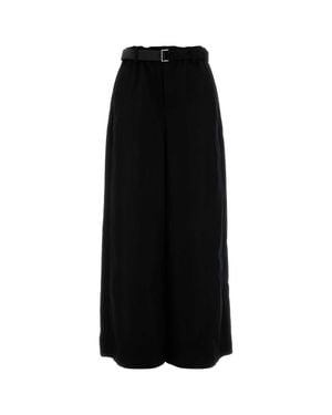 Sacai Wool Wide-Leg Pant - Black