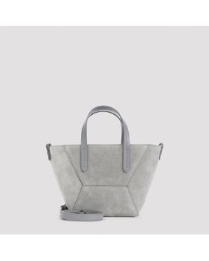 Brunello Cucinelli Suede Shoulder Bag - Gray