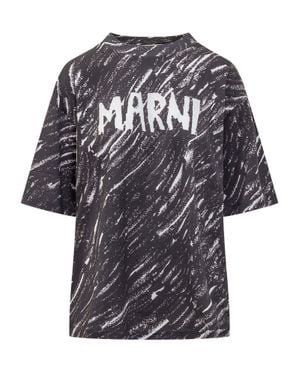Marni Logo Graphic T-Shirt - Gray