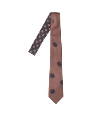 Paul Smith Polka Dot Silk Tie - Brown