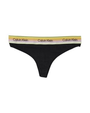 Calvin Klein Logo Band Thong - Yellow
