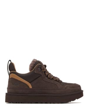 UGG Recycled Nylon Suede & Mesh Sneaker With Padded Collar And Two-Tone Laces - Brown