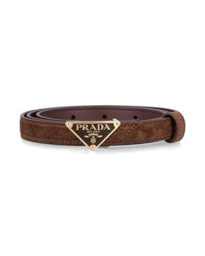 Prada Suede Belt - Brown