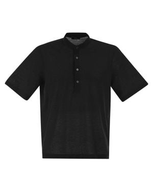 Herno 100% Cotton Polo Shirt - Black