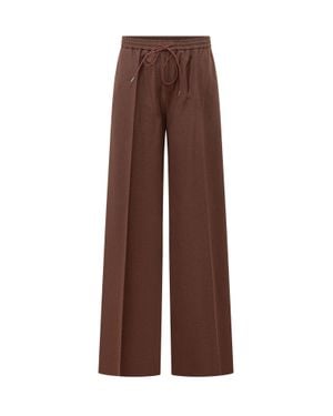 Max Mara Wool Straight-Leg Pants - Brown