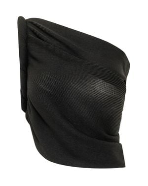 Alberta Ferretti Pleated One Shoulder Top - Black