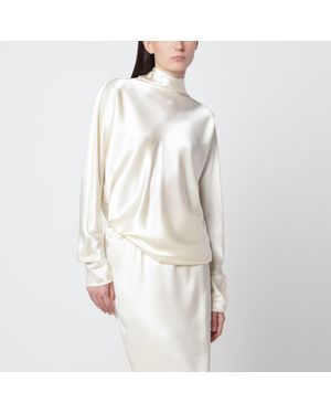 Almada Label Vanilla Maddy Satin Blouse - White