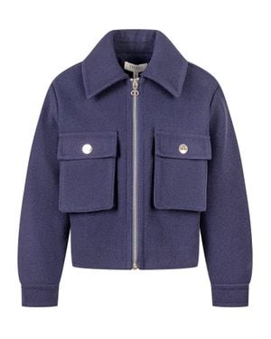 Twinset Wool Jacket With Pocket For Kids - Blue