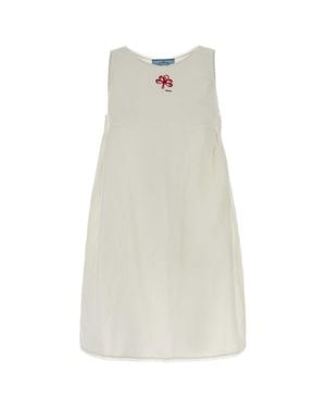 Prada Linen Mini Dress - White