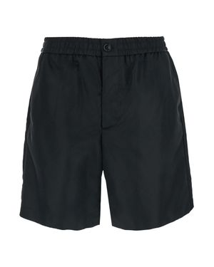 Ami Paris Shorts With Elastic Waist And Ami De Coeur Detail On The Back - Black