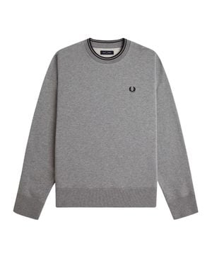 Fred Perry Cotton Logo Sweatshirt - Gray
