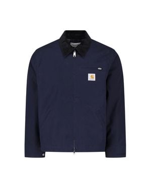 Carhartt Cotton Chore Jacket With Corduroy Collar - Blue