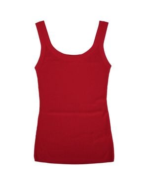 Elisabetta Franchi Sleek Tricot Knit Top - Red