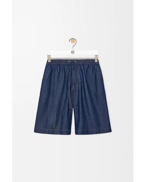 Loewe Denim Drawstring Shorts - Blue