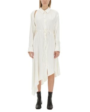 Acne Studios Satin Chemisier Dress - White