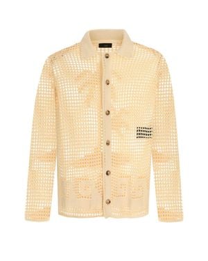 Alanui Cream Crochet Mini Wave Cardigan - Natural