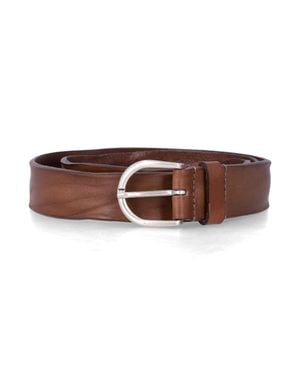 Mancini 1979 Leather Belt With Oval Buckle - Brown
