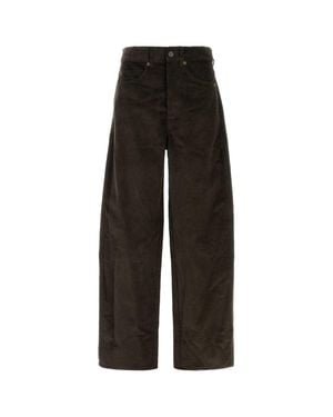 Soeur Dark Corduroy Wide-Leg Pants For - Black