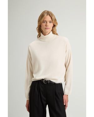 Woolrich 12Gg Comfort Wool Cash Turtleneck Sweater - Natural