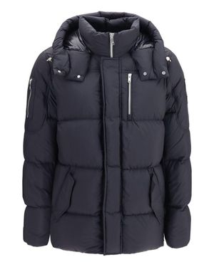 Moose Knuckles Down Puffer Parka With Removable Hood, Corduroy Collar & Insulated Storm Cuffs - Blue