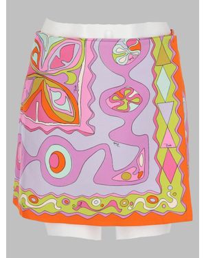 PUCCI Printed Silk Mini Skirt - Pink