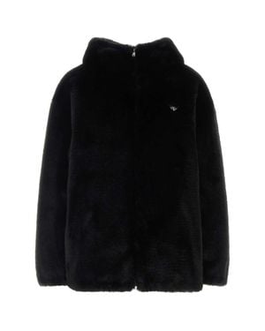 Prada Textured Hood Jacket - Black