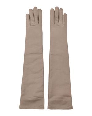 Frankie Shop Elegant Over-The-Elbow Leather Gloves - Natural