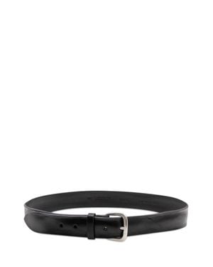Orciani Classic Leather Belt With Metal Buckle - White