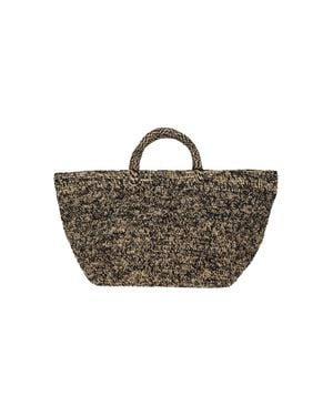 IBELIV Raffia & Cow Leather Handbag - Multicolor