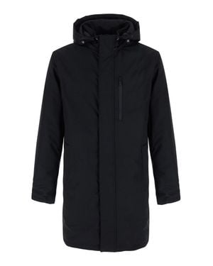 Heskimo High-Collar Nylon Tech Zip Jacket With Side Pockets - Blue
