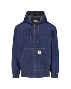 Carhartt Hooded Denim Zip Jacket - Blue