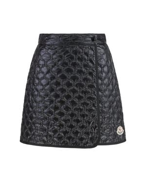 Moncler Quilted Padded Webbing-Trimmed Shell Mini Skirt - Gray