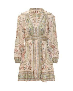 Zimmermann Floral Mini Dress For Autumn - Natural