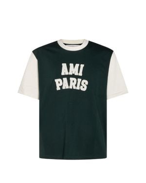 Ami Paris Embroidered Felt Logo T-Shirt - Black