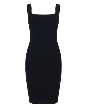 Hunza G Midi Dress Square Neck Polyamide - Black