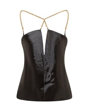Ferragamo Stylish Top With Bijoux Detailing - Black