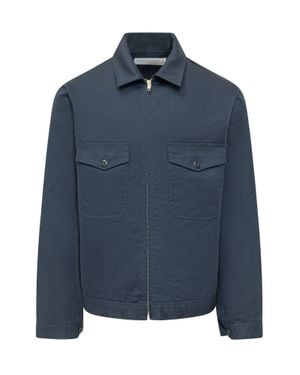 Universal Overall Mini Zip-Up Jacket With Front Pockets - Blue